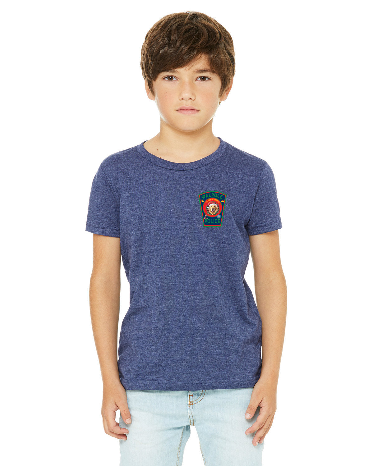 Walpole PD Xmas - Bella + Canvas Youth CVC Jersey T-Shirt - 3001YCV