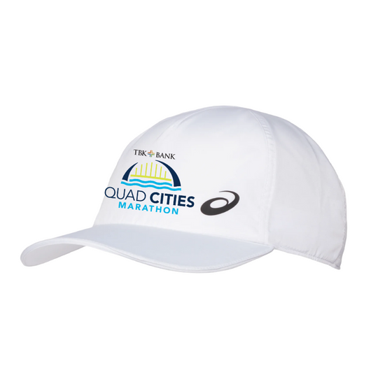 Quad Cities Marathon - ASICS Performance Cap White (3043a073/3043a090) (QCM_03)