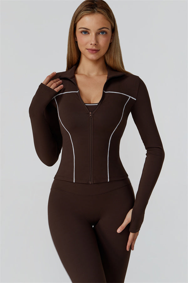 The Venus Zip Top Sports Bra Leggings 3-Piece Set