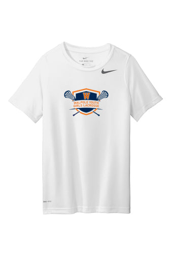 Camiseta juvenil de lacrosse para niñas de Walpole: Nike Youth Team rLegend (DV7317)