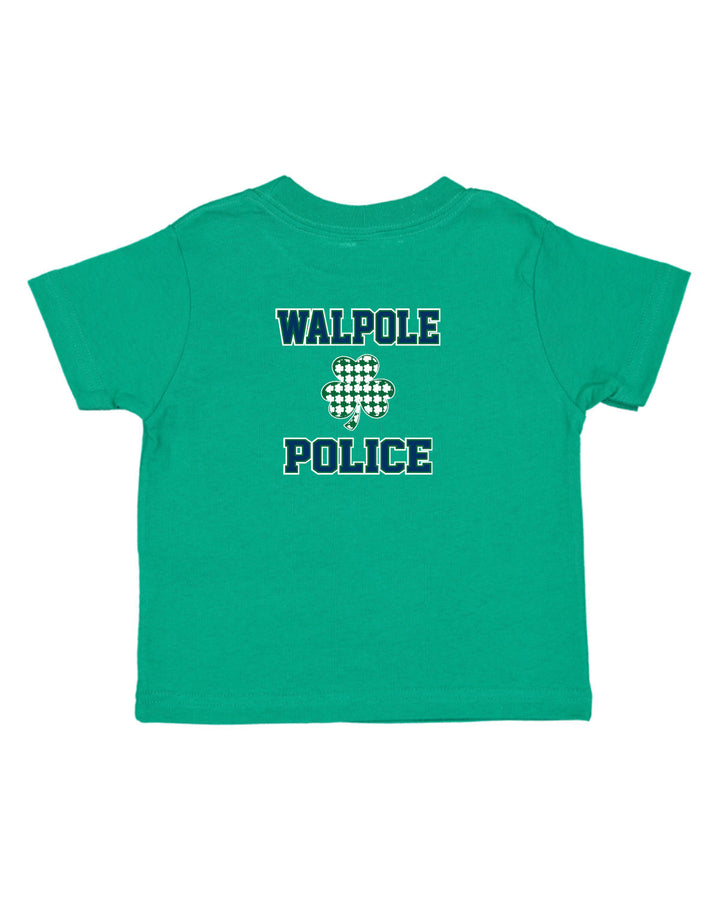 Walpole PD St. Patrick's Day 2024 LC Badge - Rabbit Skins Toddler Fine Jersey T-Shirt - 3321