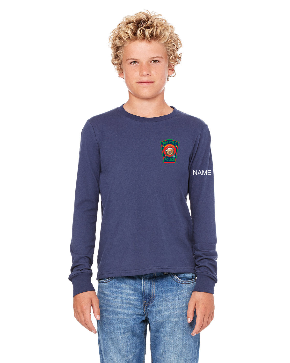 Walpole PD Xmas - Bella + Canvas Youth Jersey Long-Sleeve T-Shirt - 3501Y