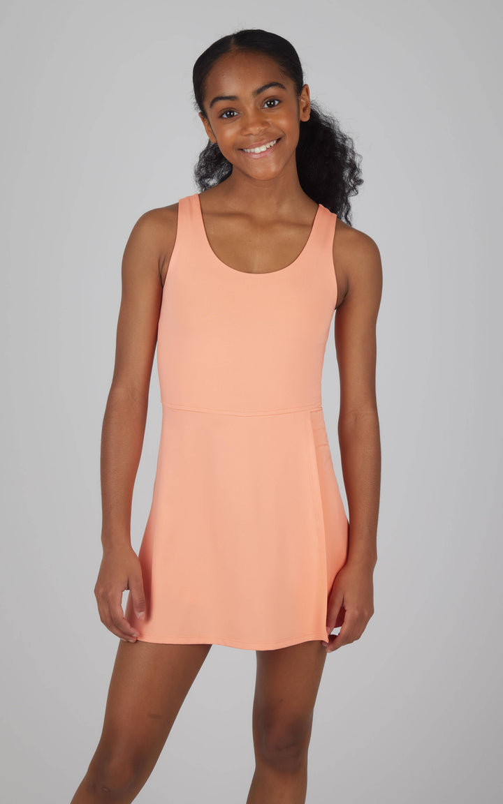 90 Degree by Reflex - Athletic Tennis Dress with Inner Shorts GIRLS