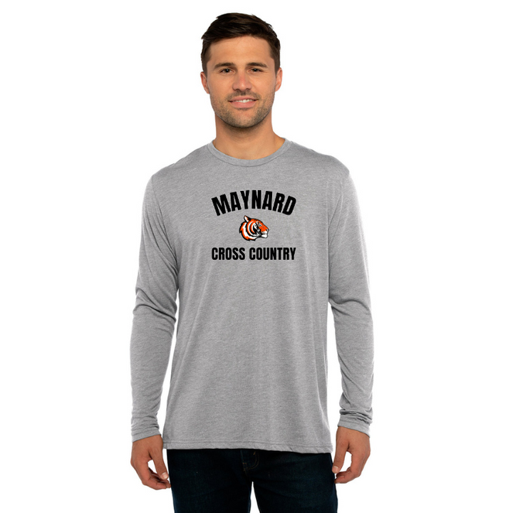 Camiseta de manga larga con cuello redondo y triblend para hombre de Maynard Cross Country Next Level Apparel (6071)