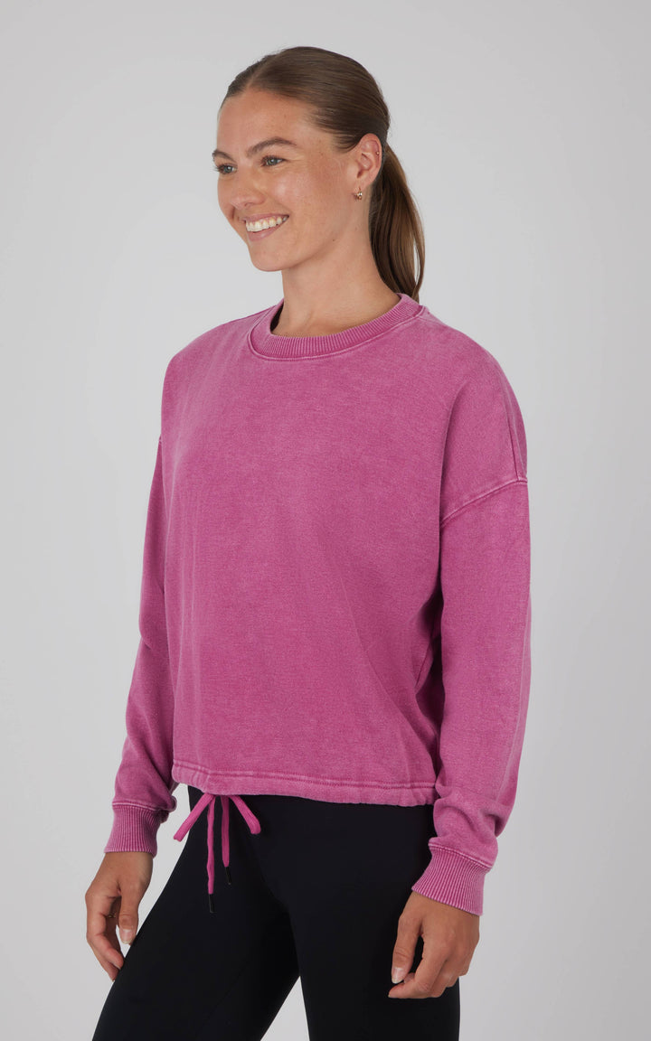 Sudadera de cuello redondo con lavado a la piedra de polar Lux para mujer de 90 Degree by Reflex