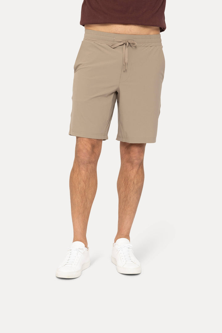 Mono B - Drawstring Shorts with Pockets - Dark Wood MEN