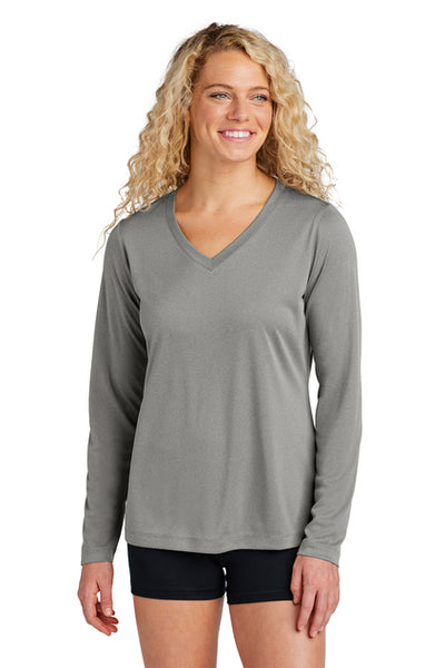 Camiseta Posicharge Competitor de manga larga con cuello en V para mujer