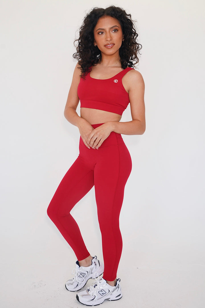 I am Beautifully Radiant Quick Dry Red Yoga Legging