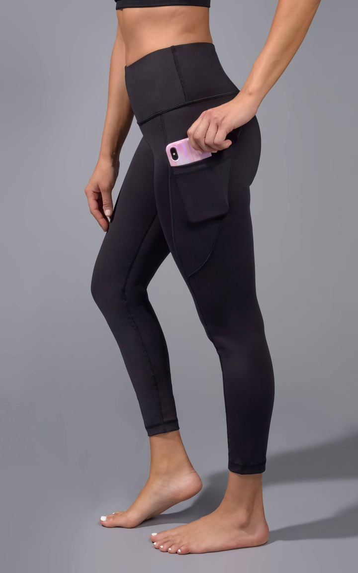 90 Degree by Reflex Hypertek Side Pocket High Waist Legging - Black - WOMEN