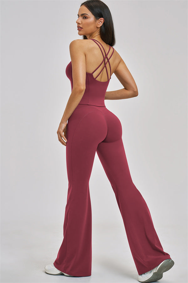 The Zenith Crop Top Flared Leggings 2-Piece Set