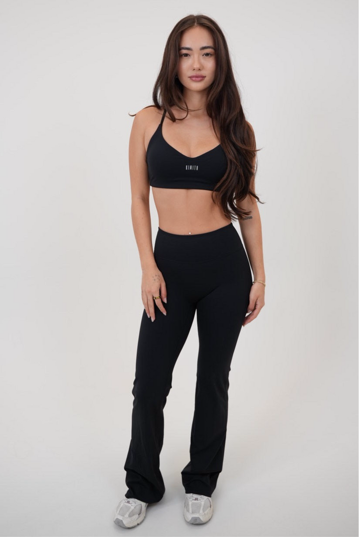 I Live in Luxury Black Flare Pant
