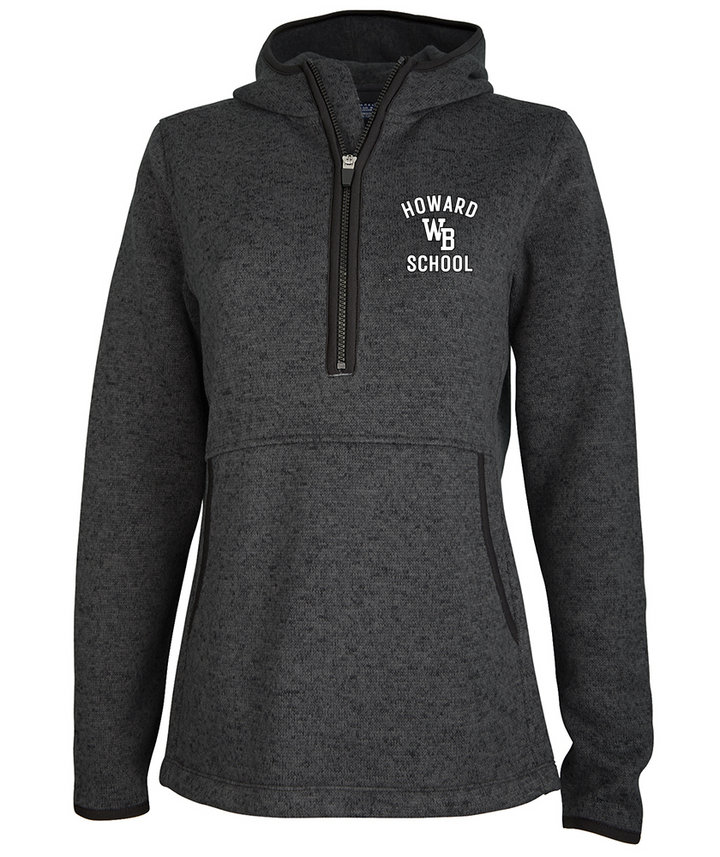 Howard School - West Bridgewater - WOMEN'S HEATHERED FLEECE QUARTER ZIP HOODIE (5188)