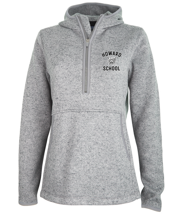 Howard School - West Bridgewater - WOMEN'S HEATHERED FLEECE QUARTER ZIP HOODIE (5188)