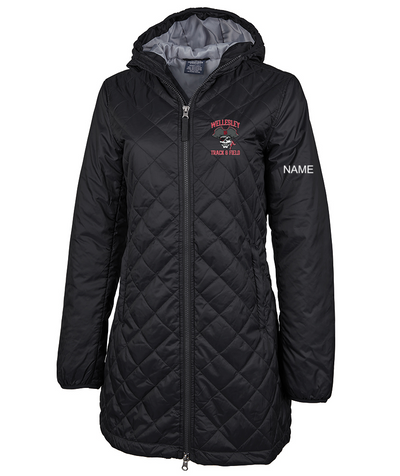 Wellesley Track and Field 2023 - PARKA CON CAPUCHA ACOLCHADA DE LITIO PARA MUJER - 5245 