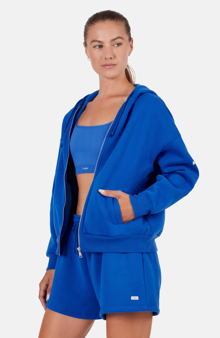 LiveBy Cozy Fleece Zip Hoodie - Ocean