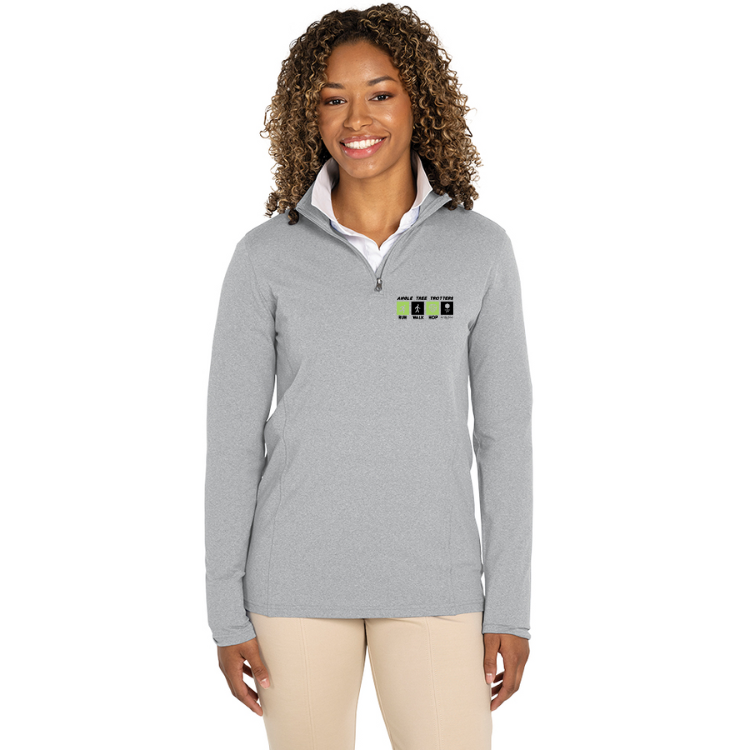 Angle Tree Trotters - Women's Heathered Eco-Logic Stretch Quarter Zip (5468)