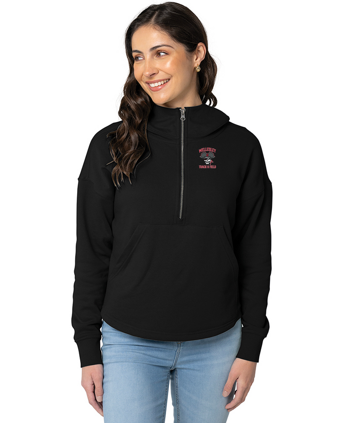 Sudadera con capucha con dobladillo festoneado de Willow para mujer de Wellesley Track &amp; Field (5527)