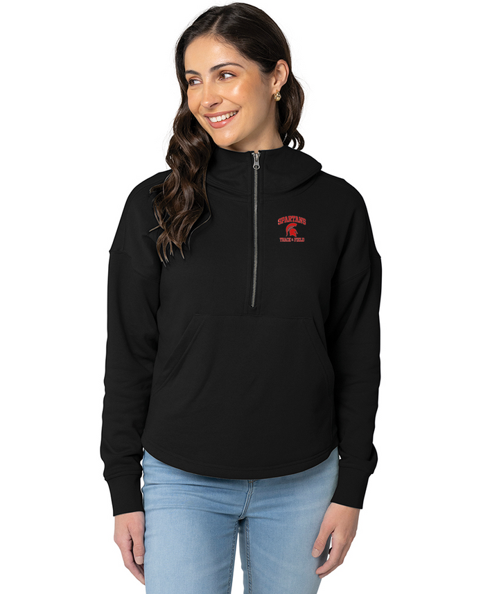 Sudadera con capucha con dobladillo festoneado de Willow para mujer de East Longmeadow Track &amp; Field (5527)