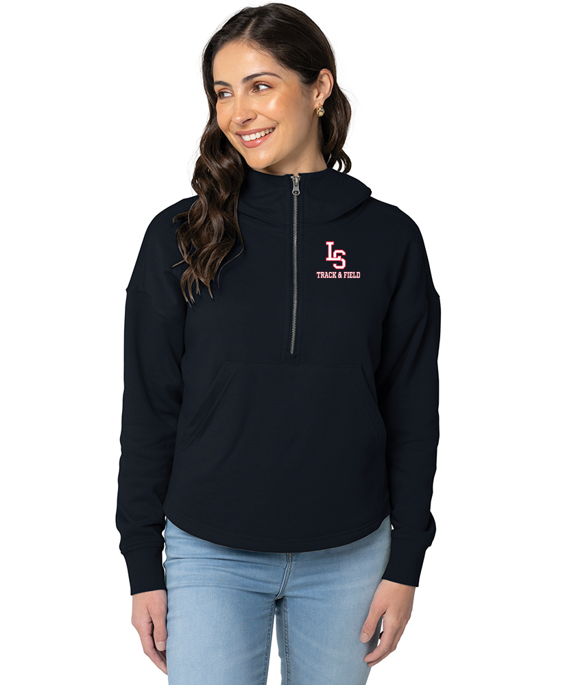 Sudadera con capucha con dobladillo festoneado de Willow para mujer de Lincoln Sudbury Track &amp; Field (5527)