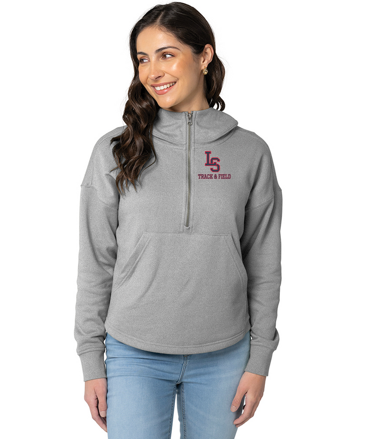 Sudadera con capucha con dobladillo festoneado de Willow para mujer de Lincoln Sudbury Track &amp; Field (5527)