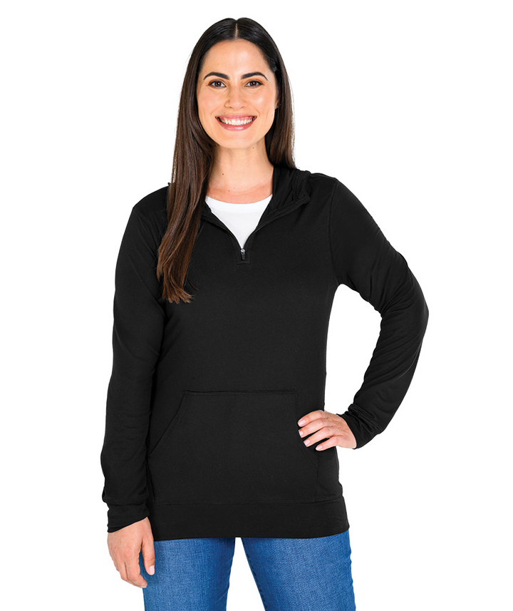 Sudadera con capucha y cremallera de un cuarto de rendimiento Charles River Pulse para MUJER