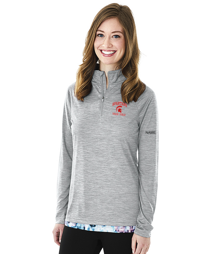 East Longmeadow Winter Track &amp; Field 2024 - SUDADERA DE ALTO RENDIMIENTO CON TEÑIDO ESPACIAL PARA MUJER - 5763 