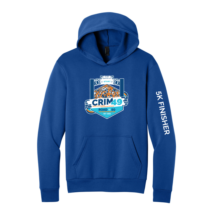 Crim 49 Finisher 2026 - Unisex Fleece Pullover Hooded Sweatshirt- True Royal (PC68H) (Left Chest (CFR-38)) (Copy)