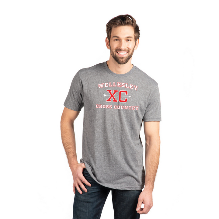 Camiseta unisex de triblend de Next Level Apparel de Wellesley Cross Country (6010)