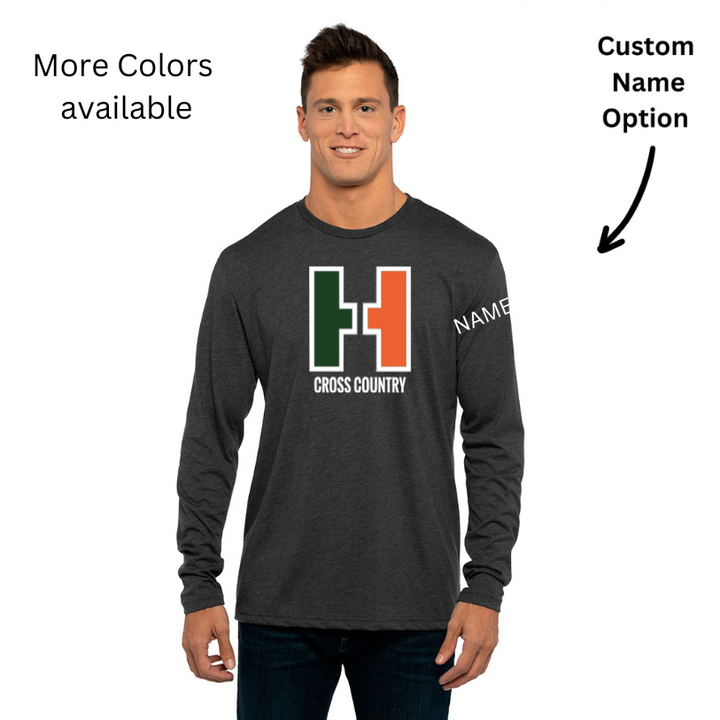 Hopkinton Cross Country - Next Level Apparel Men's Triblend Long-Sleeve Crew (6071)