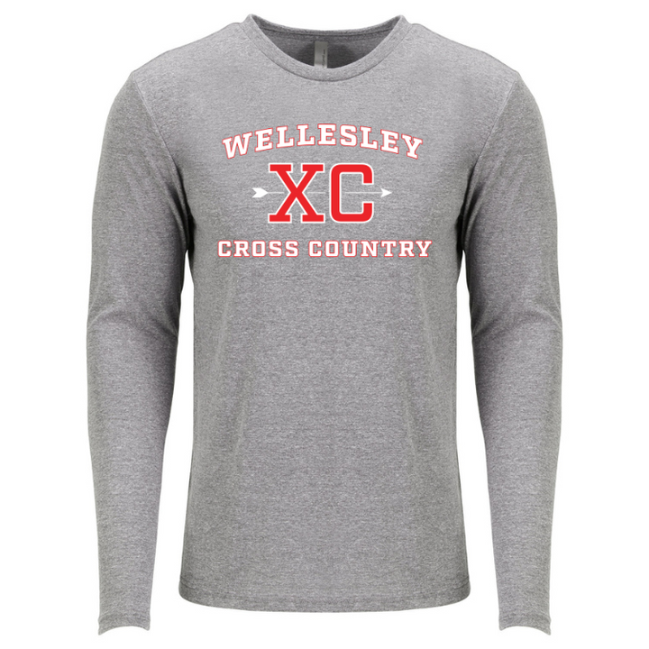 Wellesley Cross Country - Next Level Apparel Men's Triblend Long-Sleeve Crew (6071)