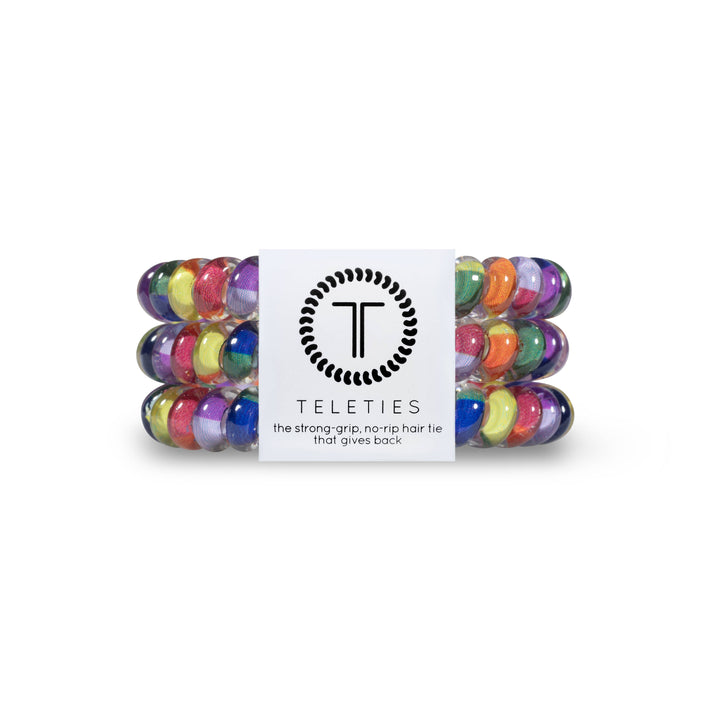 TELETIES - Spiral Hair Coils | Small | Chasing Rainbows Hair Ties