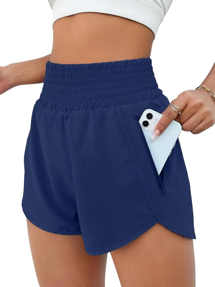 BMJL Women's Athletic Shorts High Waisted Running Short Pocket 2.5" Sporty Shorts Gym Workout Shorts
