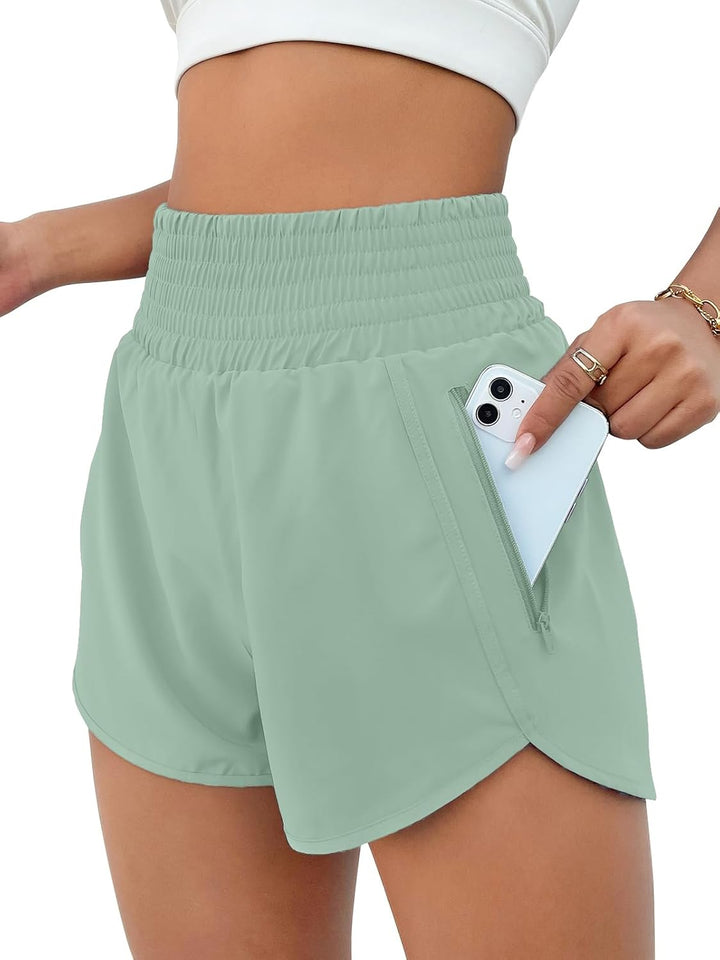 BMJL Women's Athletic Shorts High Waisted Running Short Pocket 2.5" Sporty Shorts Gym Workout Shorts