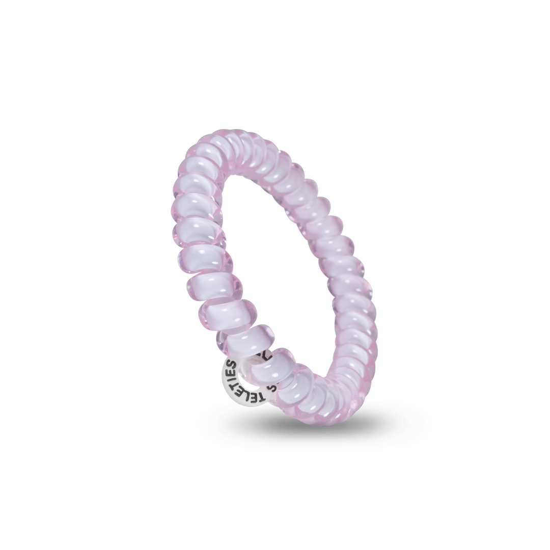 TELETIES - Spiral Hair Coils | Small | Rose Water Pink Hair Ties