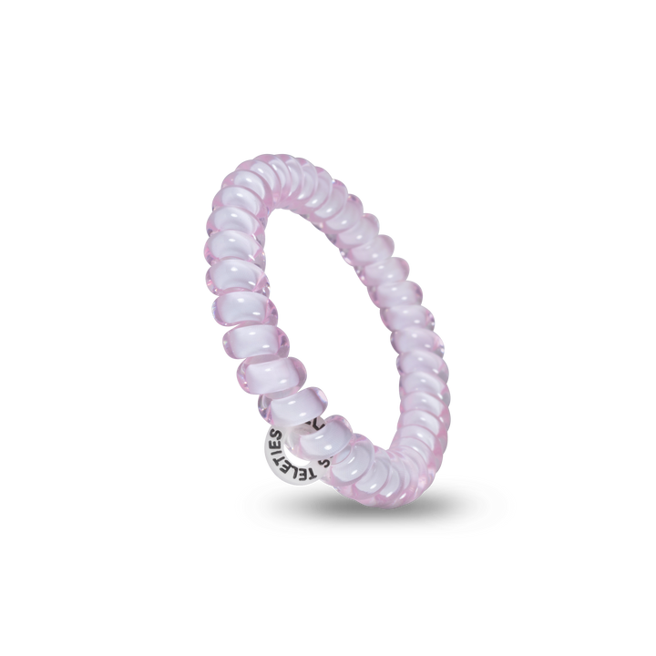 TELETIES - Spiral Hair Coils | Small | Rose Water Pink Hair Ties