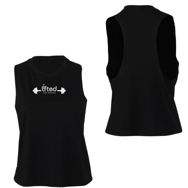 Lifted Fitness - Camiseta sin mangas corta con espalda cruzada para mujer Bella + Canvas (6682)