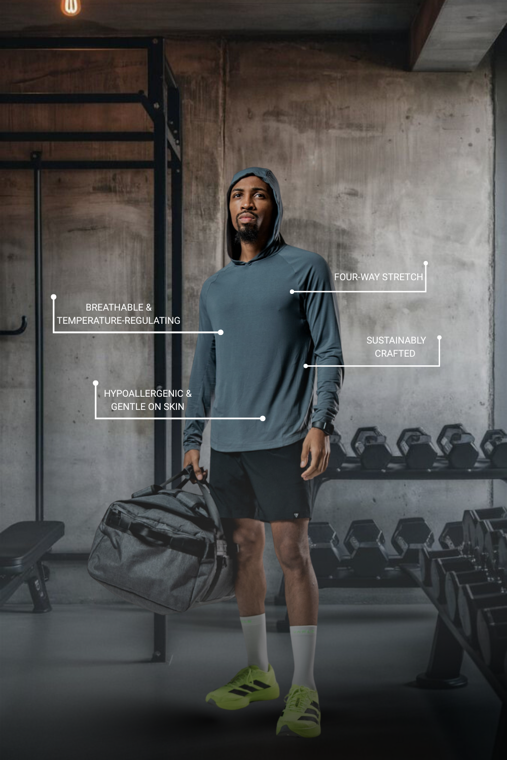 Men's Terra Recovery Element Hoodie Shirt (Ash Gray)