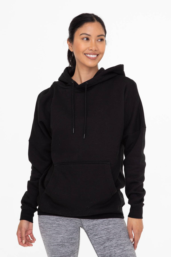 Mono B - Longline Slim Fit Fleece Hoodie Women's - PEARL IVORY