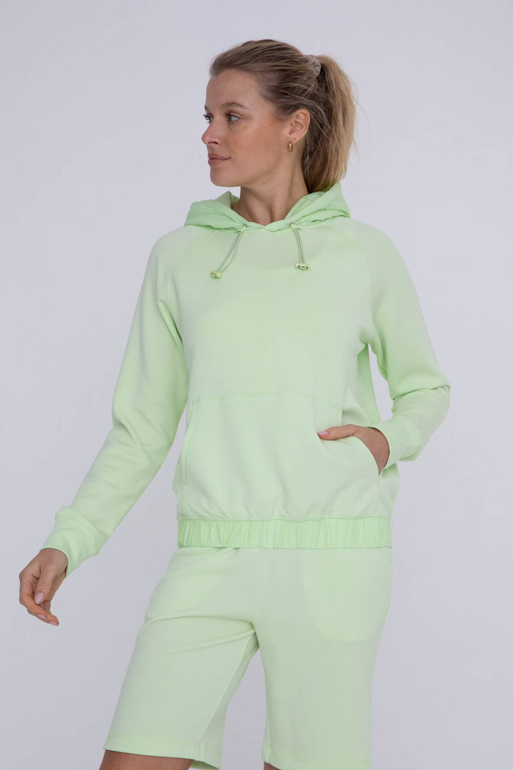 Mono B Modal-Blend Pullover Hoodie - Light Fair Green - WOMEN