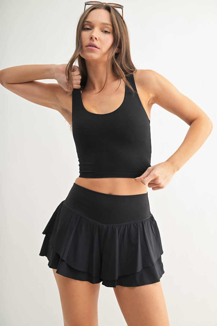 Mono B Fitflex Longline Sports Bra - Black - WOMEN