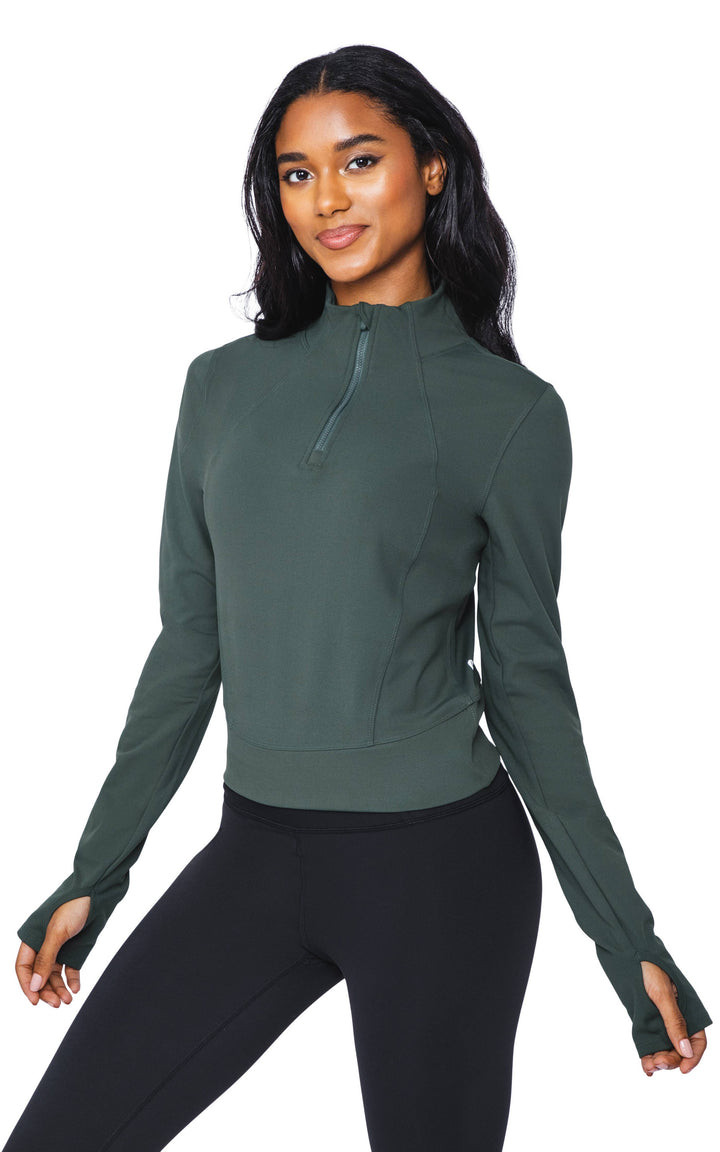 90 Degree by Reflex - Carbon Run and Flow Half Zip Jacket with Back Pocket WOMEN