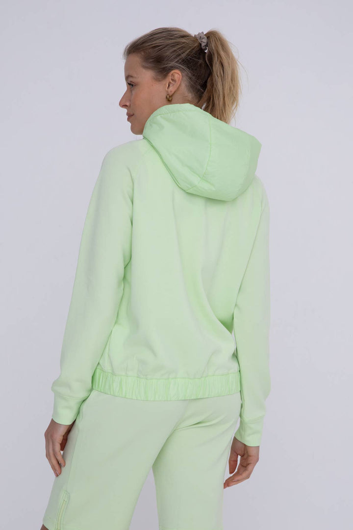 Mono B Modal-Blend Pullover Hoodie - Light Fair Green - WOMEN