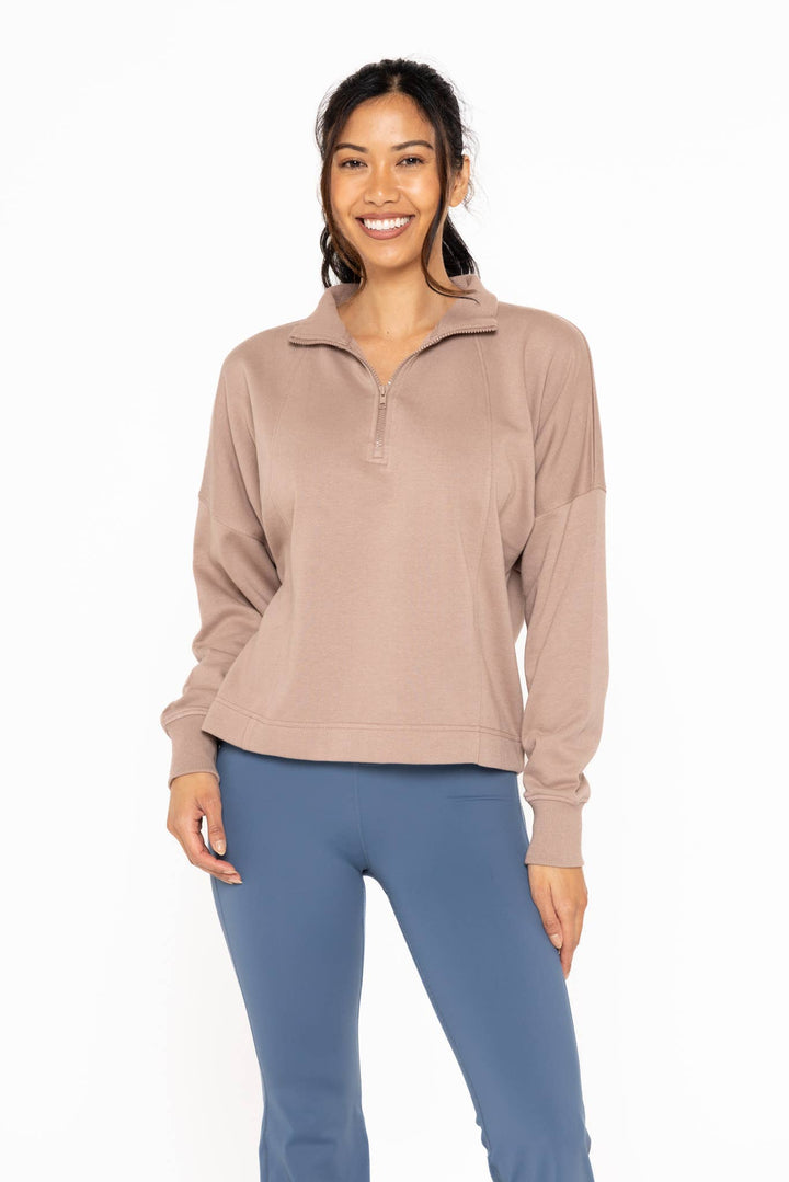 Mono B - Plush Half-Zip Fleece Pullover WOMEN