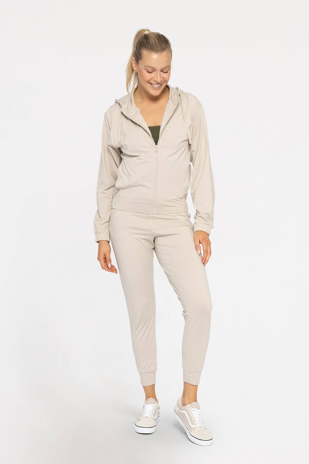 Mono B - Chaqueta con capucha y cremallera FlexComfort - Marrón - MUJER