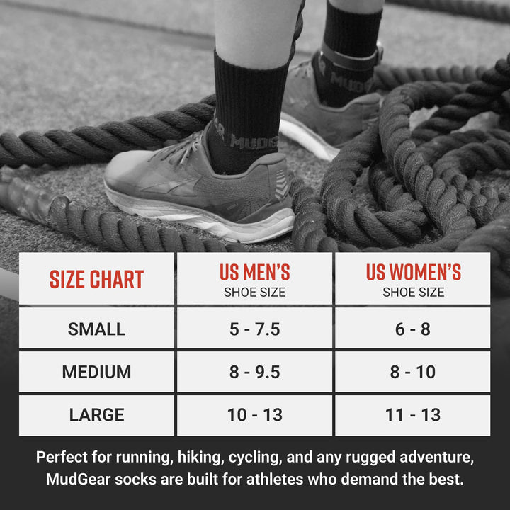 5" Crew Height Trail Running Sock (Black/Gray)