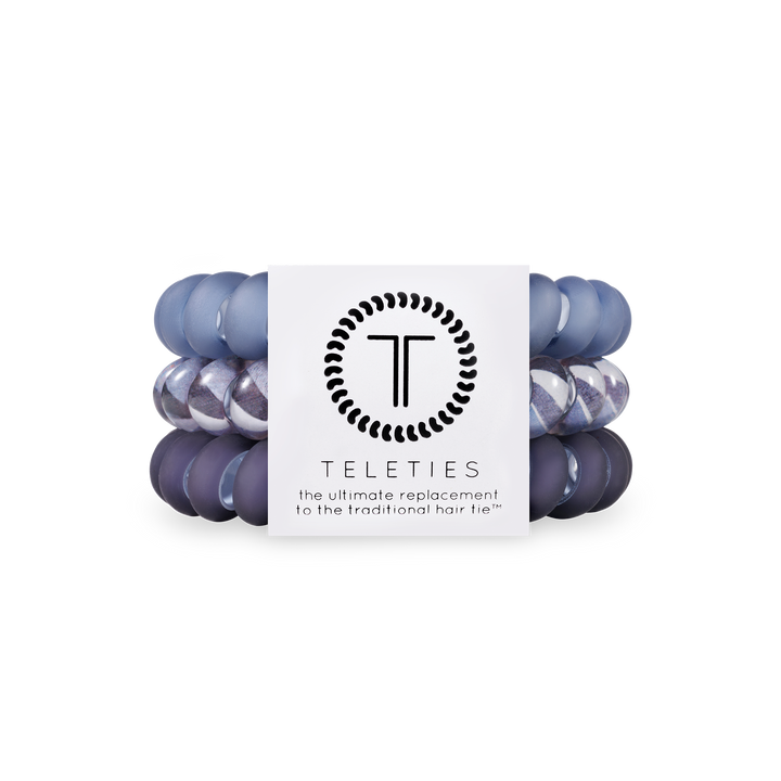 TELETIES - Spiral Hair Coils | Large | Midnight Rain Hair Ties