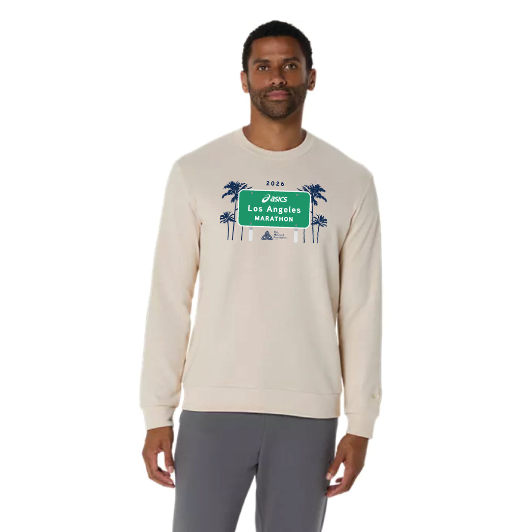 2026 ASICS Official Los Angeles Marathon - ASICS Sweat Crew Neck Top Oatmeal (2031E908) (LA26-18)