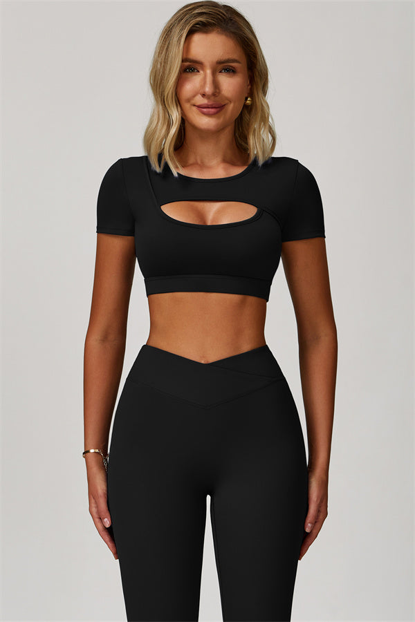 The Lavish Cut-out Crop Top Leggings 2-Piece Set