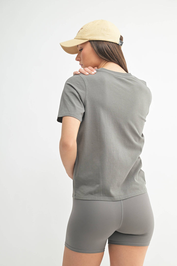 Mono B Classic Boxy Fit Tee - New Pewter - WOMEN