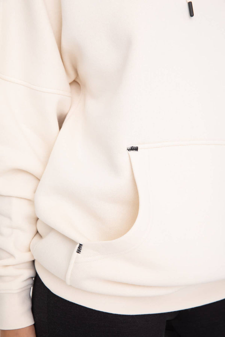 Mono B - Longline Slim Fit Fleece Hoodie Women's - PEARL IVORY